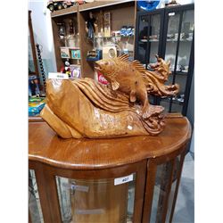 Asian Carved Burl of a Fish
