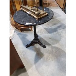 Custom Pub Table Marble Top on Cast Iron Base