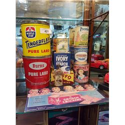 Lot of General Store Tins & Nabisco Ad