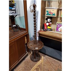 Barley Twist Oak Floor Lamp