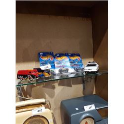 3 Diecast Cars and 3 Hotwheels