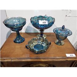 4 Pieces Carnival Glass