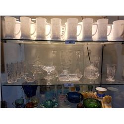 Shelf Lot of Crystal