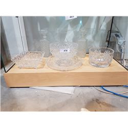 Shelf Lot of Crystal