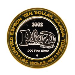 .999 Silver Plaza Hotel & Casino Las Vegas $10 Casino Limited Edition Gaming Tok