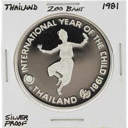 1981 Thailand 200 Baht Silver Proof Coin