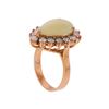 Image 3 : 14KT Rose Gold 3.31ct Pear Shape Opal and Diamond Ring