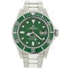 Image 1 : Mens Rolex Stainless Steel Date Submariner Watch with Green Diamond Dial