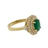 Image 2 : 14KT Yellow Gold 1.45ct Emerald and Diamond Ring