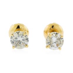 14KT Yellow Gold 0.82ctw. Diamond Stud Earrings