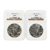 Image 1 : Set of 1988-1989 $1 American Silver Eagle Coins NGC MS69