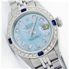 Image 1 : Womens Rolex Stainless Steel Diamond and Sapphire Datejust Wristwatch