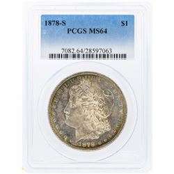 1878-S $1 Morgan Silver Dollar PCGS Graded MS64