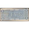 Image 2 : 1864 $5 The Confederate States of America Note
