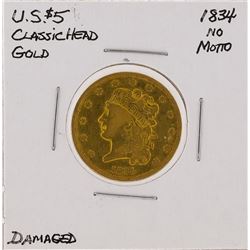 1834 NM $5 Classic Head Gold Coin