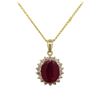 Image 1 : 14KT Yellow Gold 7.61ct Ruby and Diamond Pendant With Chain