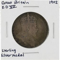 1902 Great Britain Edward VII Sterling Silver Medal