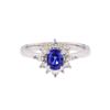 Image 1 : Platinum 0.64ct. Blue Sapphire and Diamond Ring