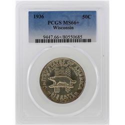 1936 Wisconsin Territorial Centennial Half Dollar Coin PCGS MS66+