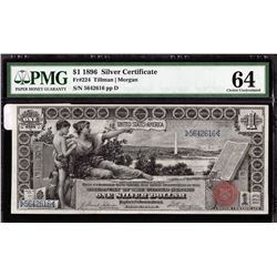 1896 $1 Silver Certificate Educational Note PMG Choice Uncirculated 64