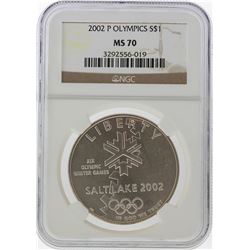 2002-P $1 Salt Lake Olympics Silver Coin NGC MS70