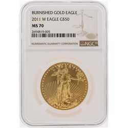 2011-W $50 Burnished American Gold Eagle Coin NGC Graded MS70
