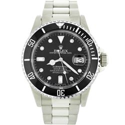 Mens Rolex Stainless Steel Date Submariner Watch with Diamond Dial