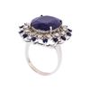 Image 3 : 14KT White Gold 13.82ctw Blue Sapphire and Diamond Ring