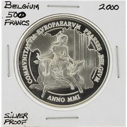 2000 Belgium 500 Francs Silver Proof Coin