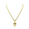 Image 2 : 14K Yellow Gold Necklace with Diamond Skull Pendant
