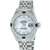 Image 1 : Rolex Stainless Steel Ladies MOP Diamond and Emerald Datejust Wristwatch