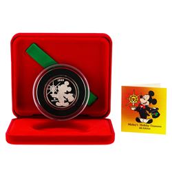 Disney Silver Coin 1989 Mickey's Holiday Treasures 1oz. .999 Fine Silver