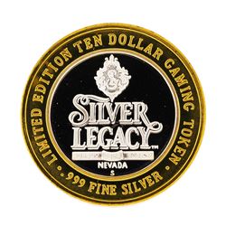 .999 Silver Silver Legacy Resort Reno, NV $10 Casino Limited Edition Gaming Toke