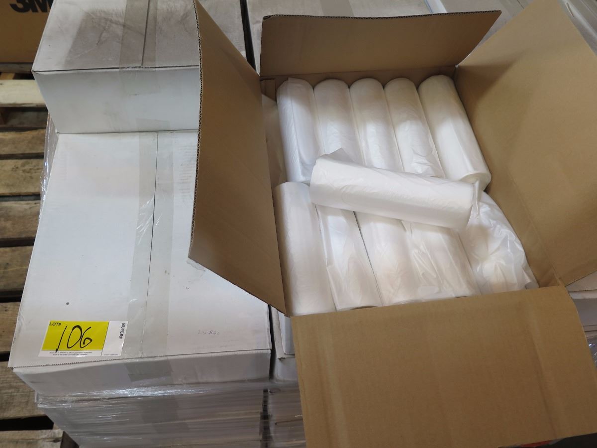 53 CASES: 30X37 AFFEX NATURAL HDPE CORELESS CAN LINER/ TRASH BAGS 500 ...