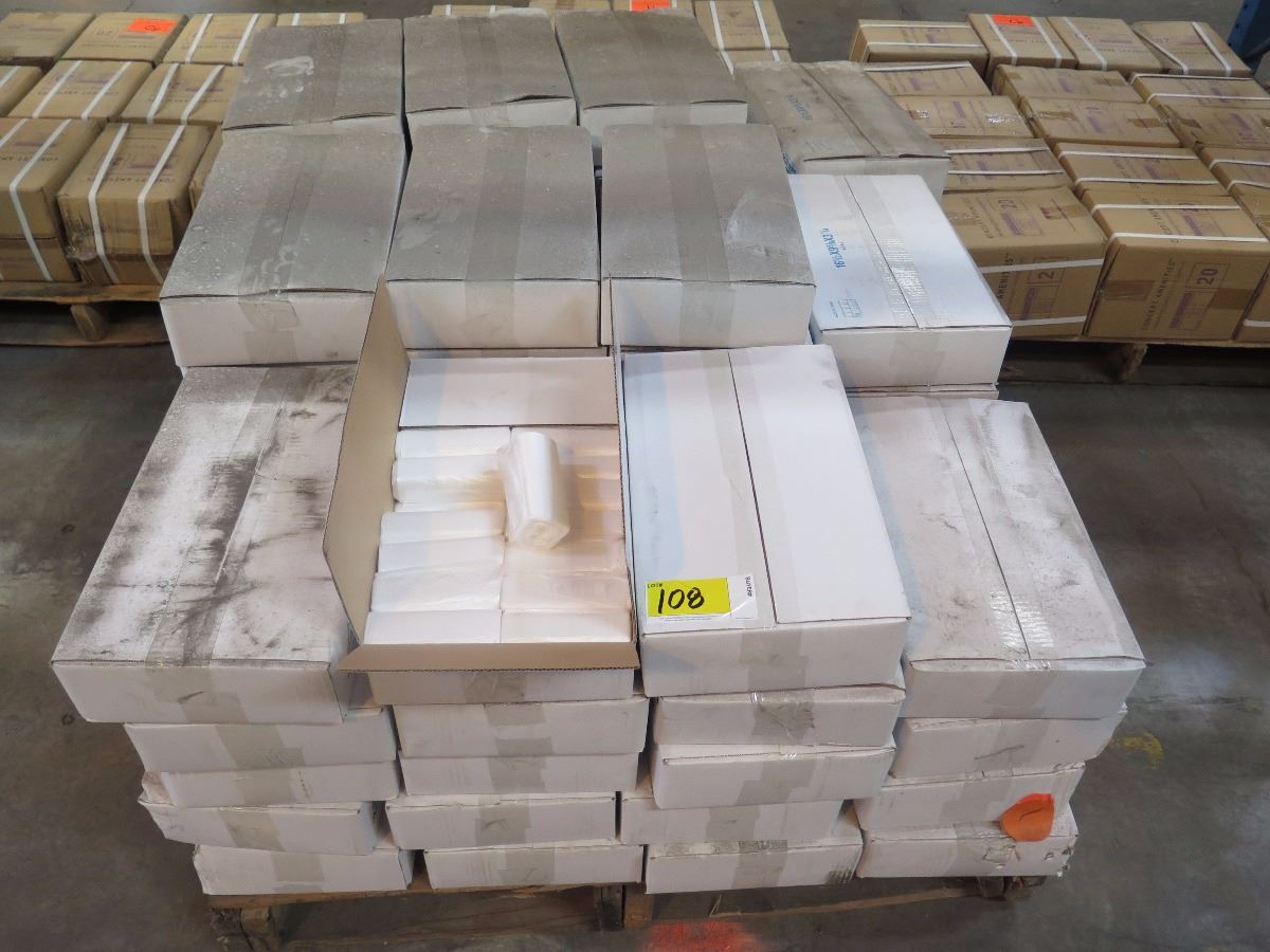 65 CASES: 17X18 AFFEX 6MIC HDPE NATURAL CORELESS CAN LINER/TRASH BAGS ...