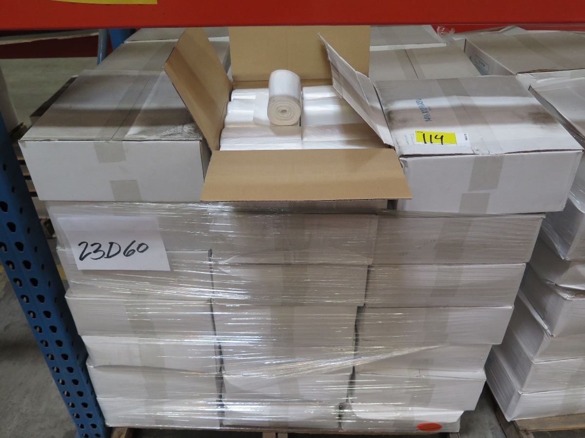 63 CASES: 24X33 AFFEX 16MIC NATURAL HDPE CORELESS CAN LINER/TRASH BAGS ...