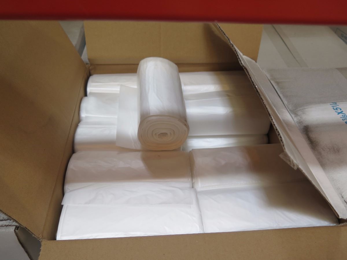 63 CASES: 24X33 AFFEX 16MIC NATURAL HDPE CORELESS CAN LINER/TRASH BAGS ...