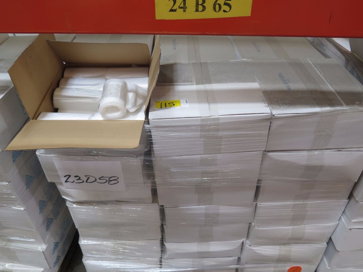 63 CASES: 24X33 AFFEX 16MIC NATURAL HDPE CORELESS CAN LINER/TRASH BAGS ...