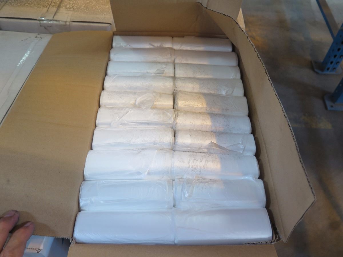 108 CASES: 17X18 AFFEX 6MIC HDPE NATURAL CORELESS CAN LINER/TRASH BAGS ...