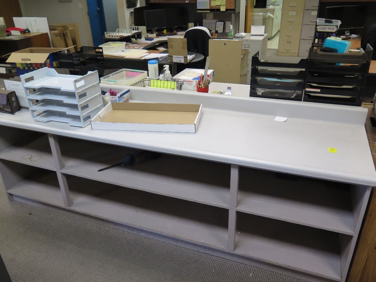 Pair: Long Utility Work Counters with Shelving (each 8'x2') Back to ...