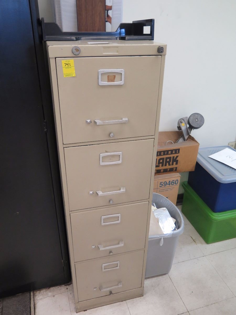 4Drawer Metal File (Brown) 15X29 Oahu Auctions