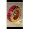 Image 1 : Natural Ruby 25.6 Cts & Solid Gold Eternity Band