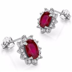 Genuine Ruby & Diamond Ear Ring