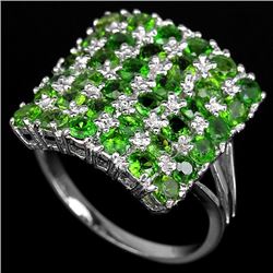 Natural Green Chrome Diopside Ring