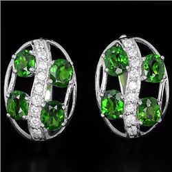 Natural Green Chrome Diopside Earrings