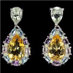 Natural Multi Gemstone Earrings