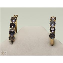 #3- 14K GOLD IOLITE HOOP EARRINGS