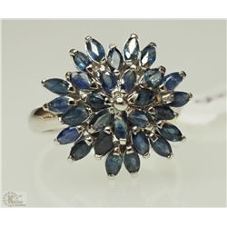 #4-STERLING SILVER SAPPHIRE 3.6CT RING