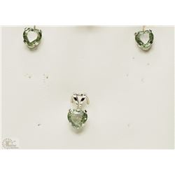 #7-10K GOLD GREEN SAPPHIRE (1.80CT)HEARTSHAPED