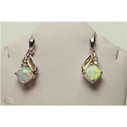 #8-STERLING SILVER OPALITE & CZ EARRINGS